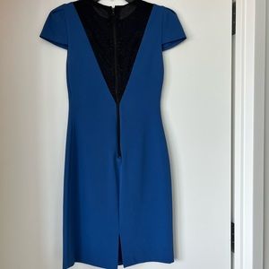 Alice + Olivia blue dress with black lace size 2